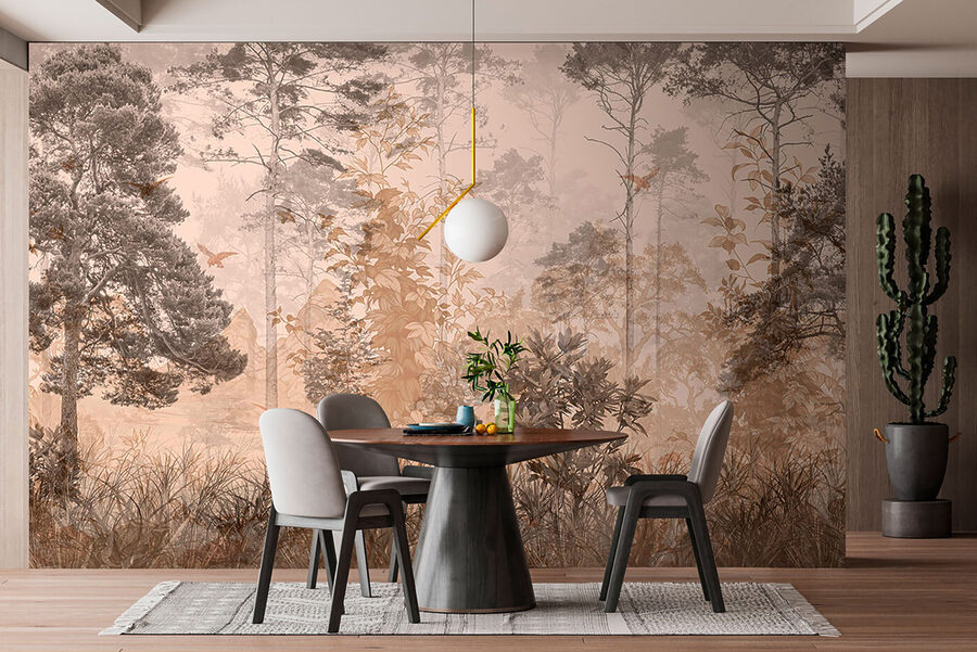 Forêt avec arbres et plantes Forêt avec arbres et plantes