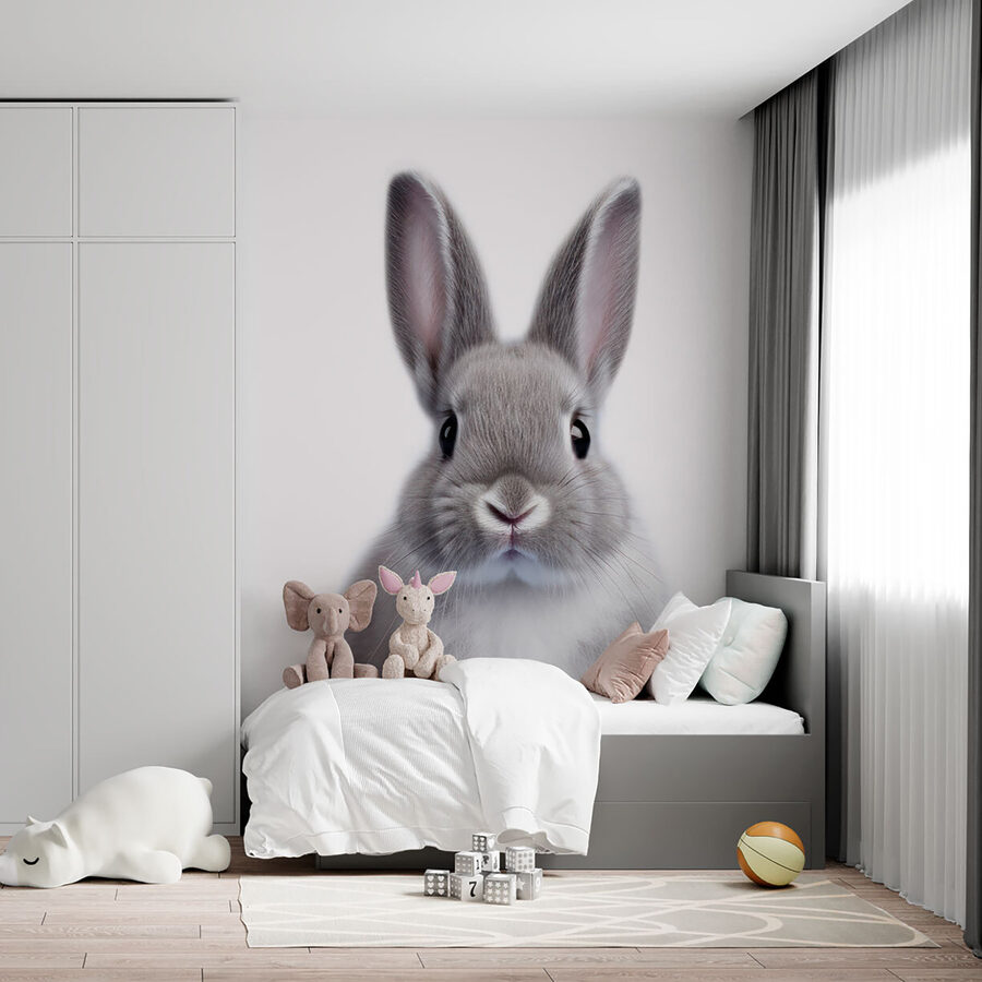 Mignon lapin aux grands yeux expressifs.