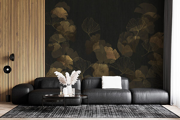 Feuilles élégantes sur fond sombre Feuilles élégantes sur fond sombre