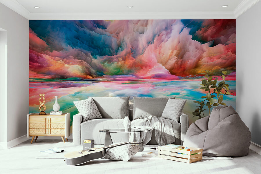 Nuages colorés dans le ciel