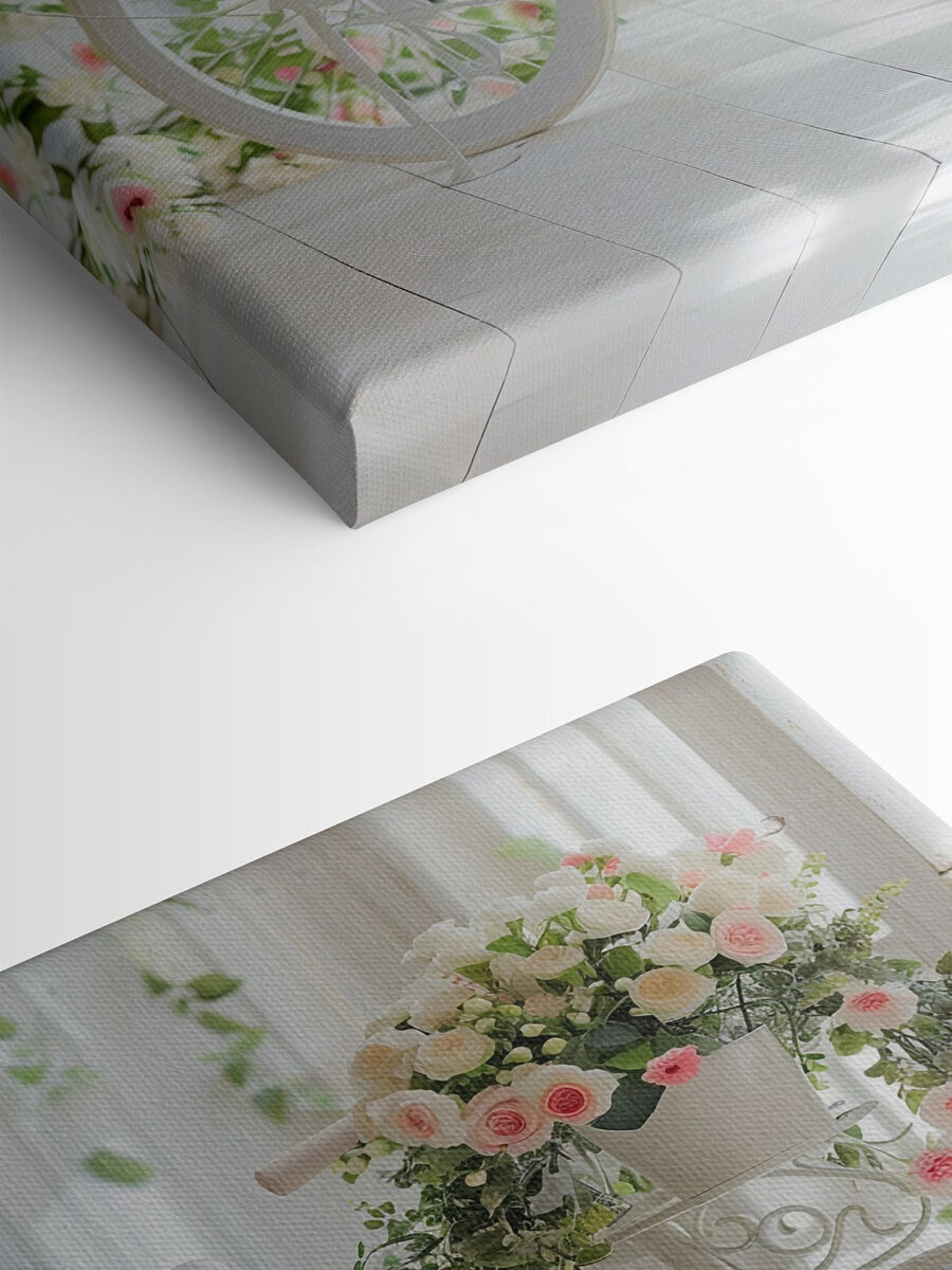Vélo blanc avec des fleurs Vélo blanc avec des fleurs
