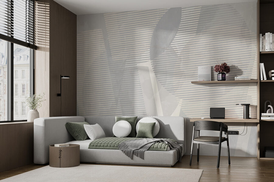 Art abstrait gris et blanc