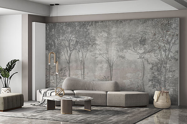 Une photo d'arbres en gris et blanc Une photo d'arbres en gris et blanc