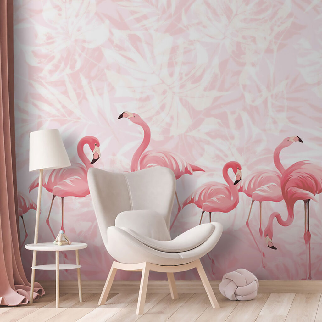 A group of pink flamingos A group of pink flamingos