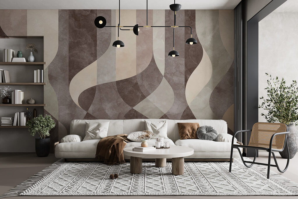 A brown and white striped pattern A brown and white striped pattern