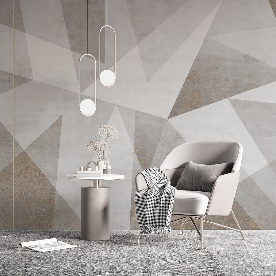 Un fond gris et blanc avec des triangles