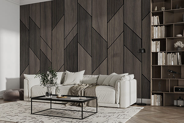 Un panneau de bois avec des lignes noires Un panneau de bois avec des lignes noires