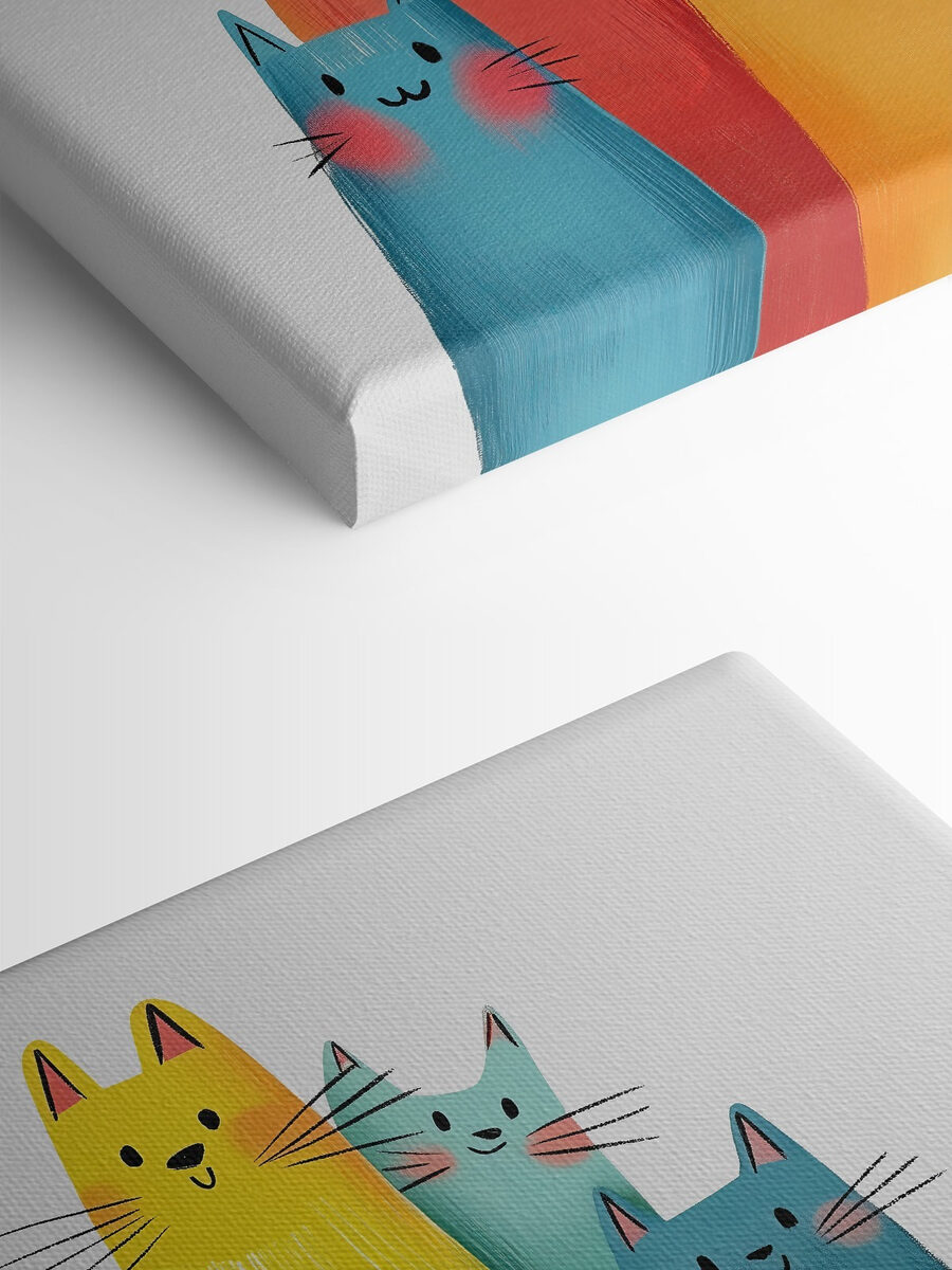 Groupe de chats de couleurs différentes
