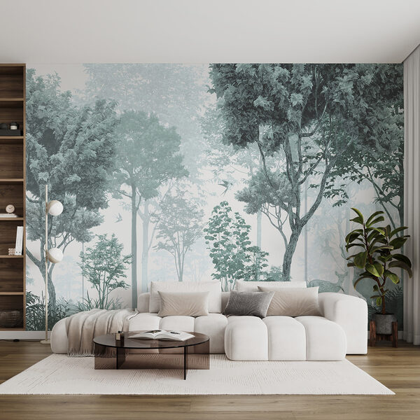 Une forêt avec des arbres et des plantes Une forêt avec des arbres et des plantes