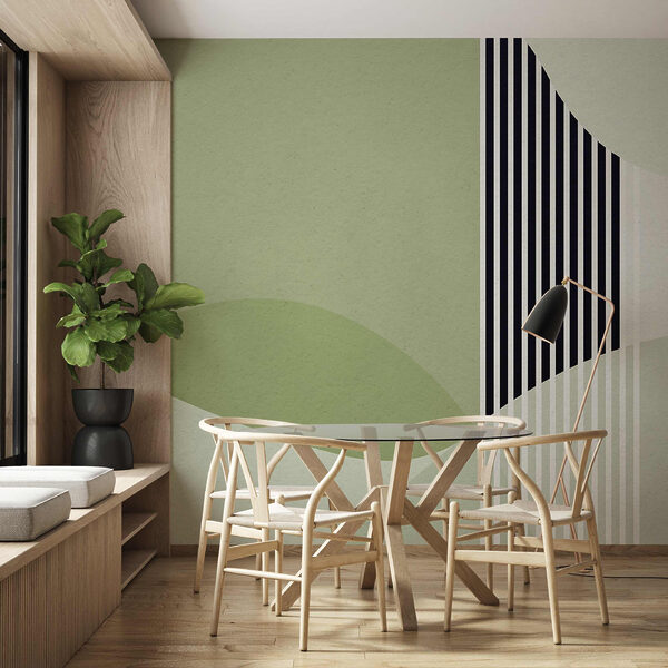 Un motif géométrique vert et noir Un motif géométrique vert et noir