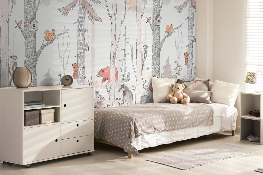 A group of animals in a forest