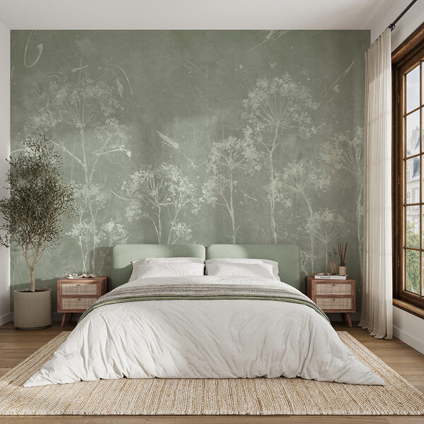 Fleurs blanches sur fond vert Fleurs blanches sur fond vert