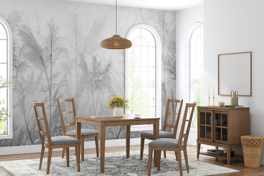 A field of grass and flowers