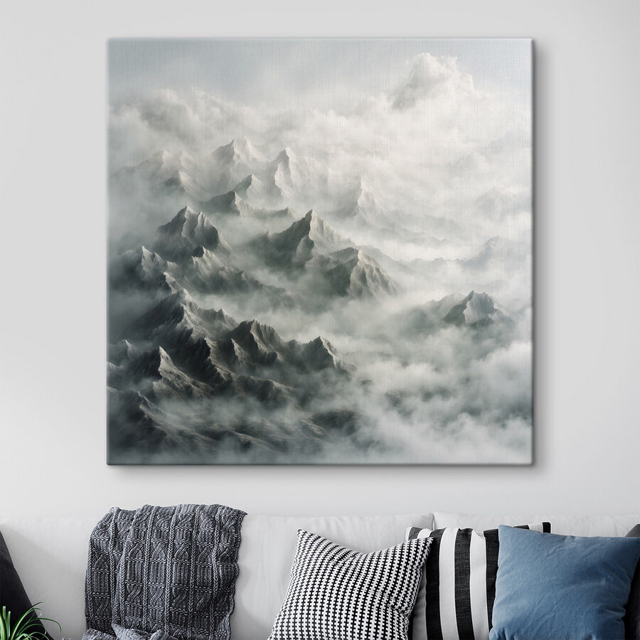 Chaîne de montagnes avec nuages