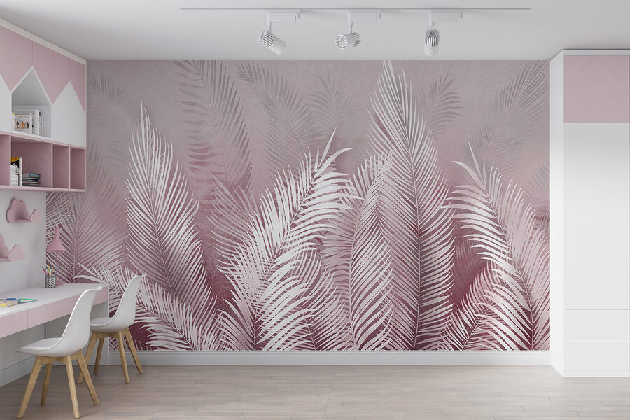 Plumes blanches sur fond rose