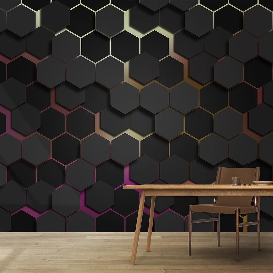 Un groupe d'hexagones noirs