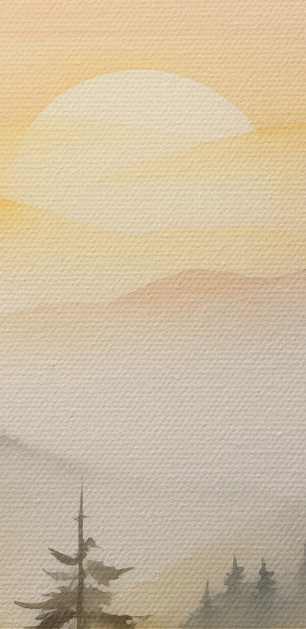 Aquarelle d'une forêt et de montagnes Aquarelle d'une forêt et de montagnes