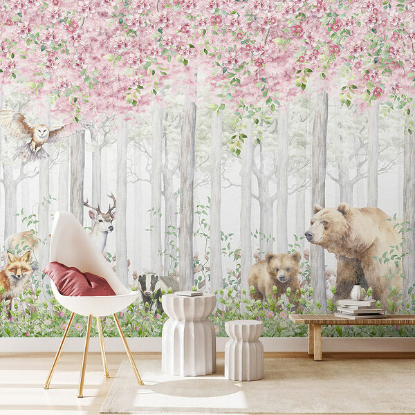 Une peinture d'animaux dans les bois Une peinture d'animaux dans les bois