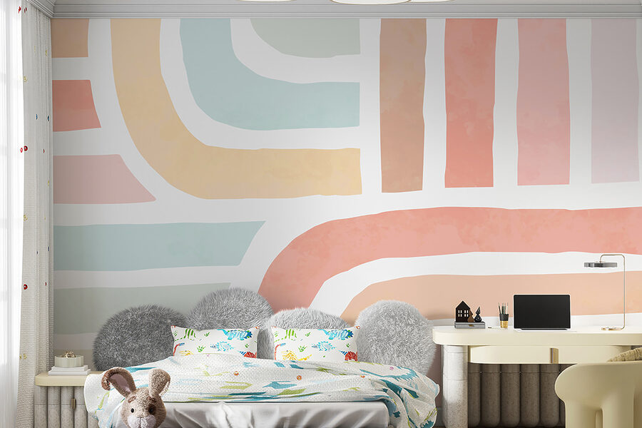 Un motif coloré avec des lignes