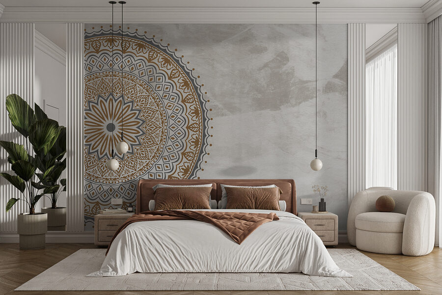 Un motif circulaire sur une surface blanche Un motif circulaire sur une surface blanche