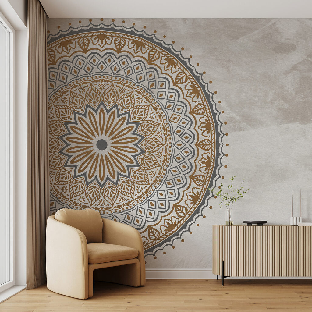 A circular pattern on a white surface A circular pattern on a white surface