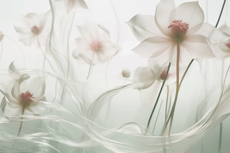 Des fleurs douces dans une lumière tamisée