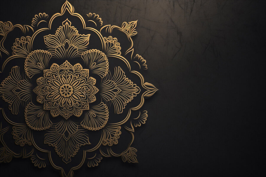 Tableaux Motif floral complexe sur fond sombre – Image 8