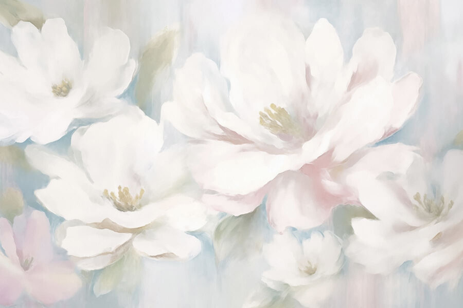Peinture de fleurs blanches