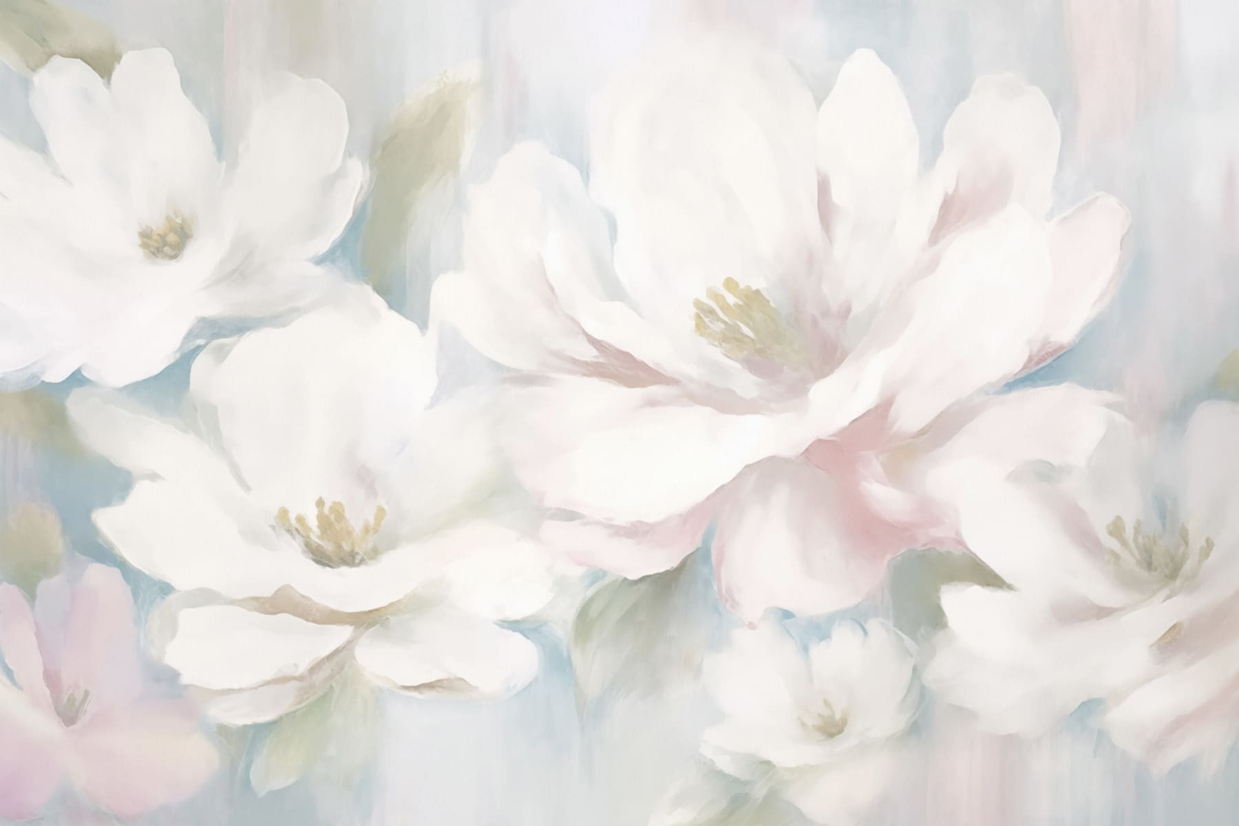 Painting of white flowers Painting of white flowers