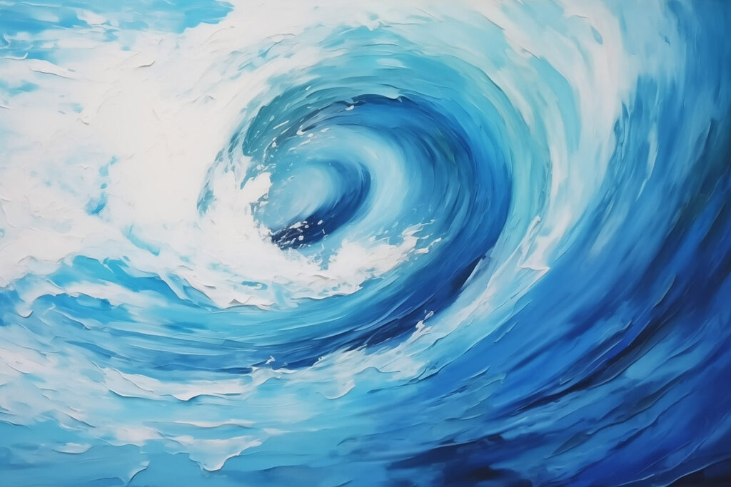Blue and white swirl