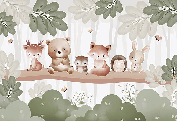 Groupe d'animaux sur une branche d'arbre Groupe d'animaux sur une branche d'arbre