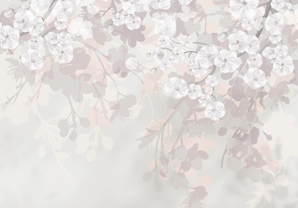 Fleurs blanches sur fond blanc Fleurs blanches sur fond blanc