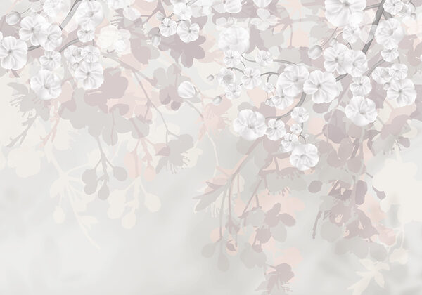 Fleurs blanches sur fond blanc Fleurs blanches sur fond blanc