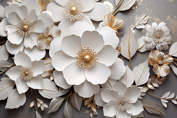 Fleurs en papier élégantes dans des tons doux Fleurs en papier élégantes dans des tons doux