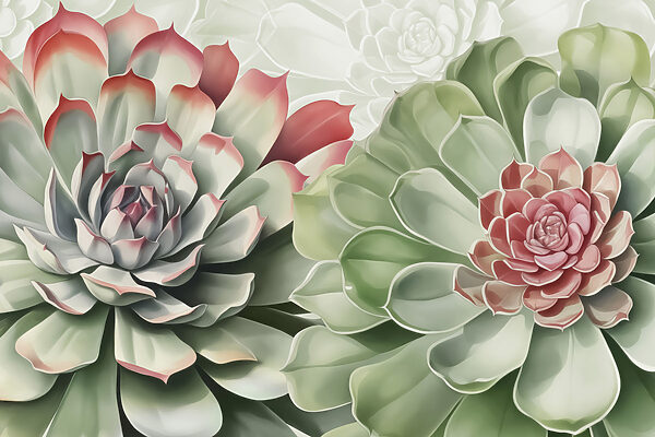 Succulentes dans des tons doux Succulentes dans des tons doux