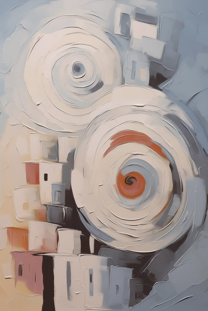 Painting of a spiraling pattern