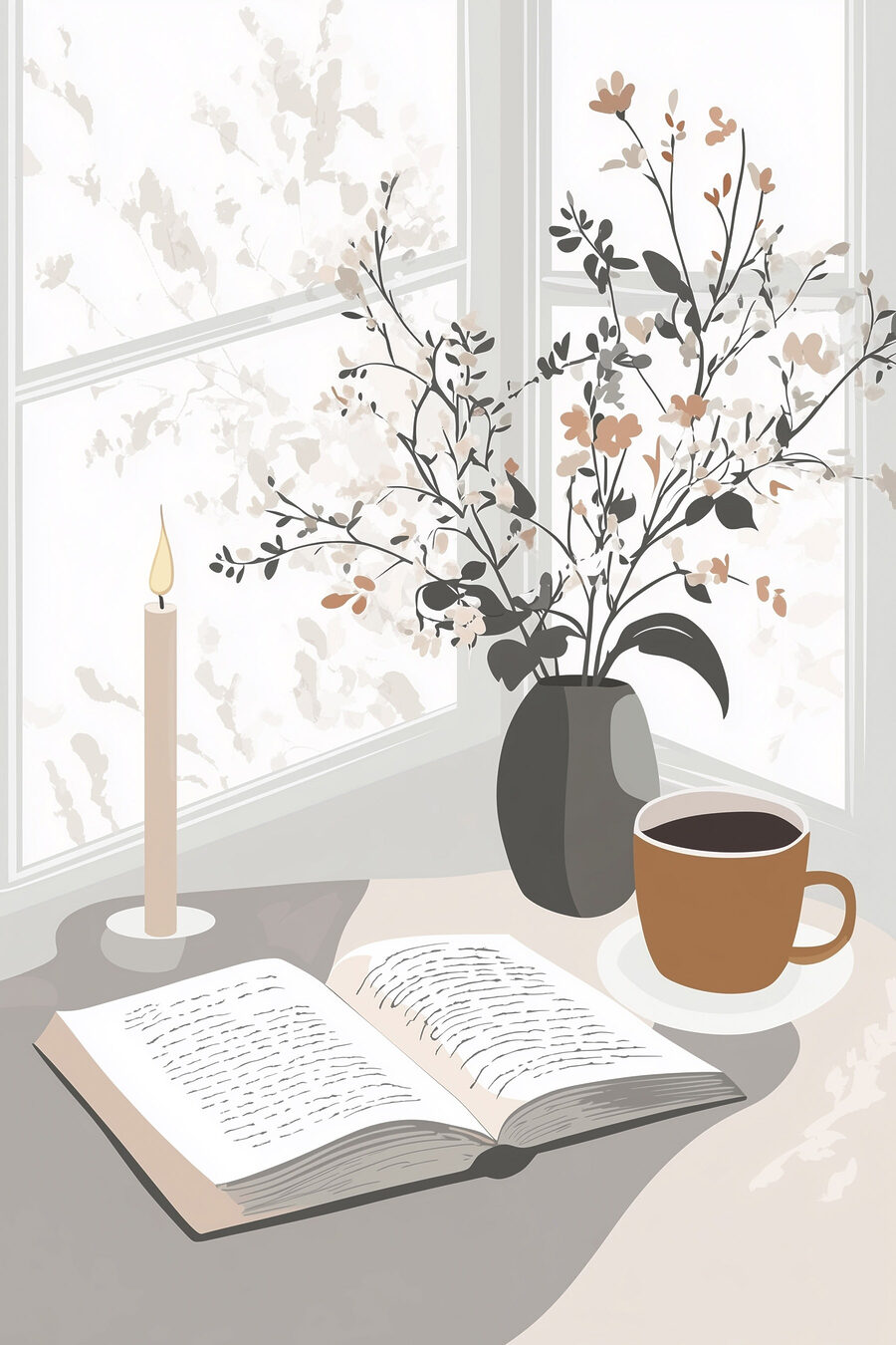 Livre et tasse de café sur une table Livre et tasse de café sur une table