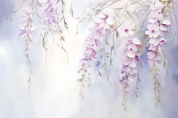 Peinture de fleurs sur une branche Peinture de fleurs sur une branche
