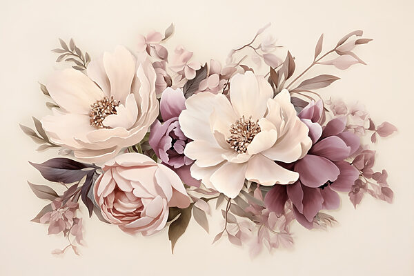 Groupe de fleurs sur fond blanc Groupe de fleurs sur fond blanc