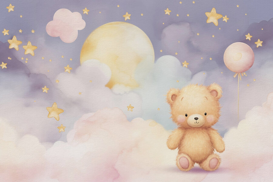 Ourson assis sur un nuage