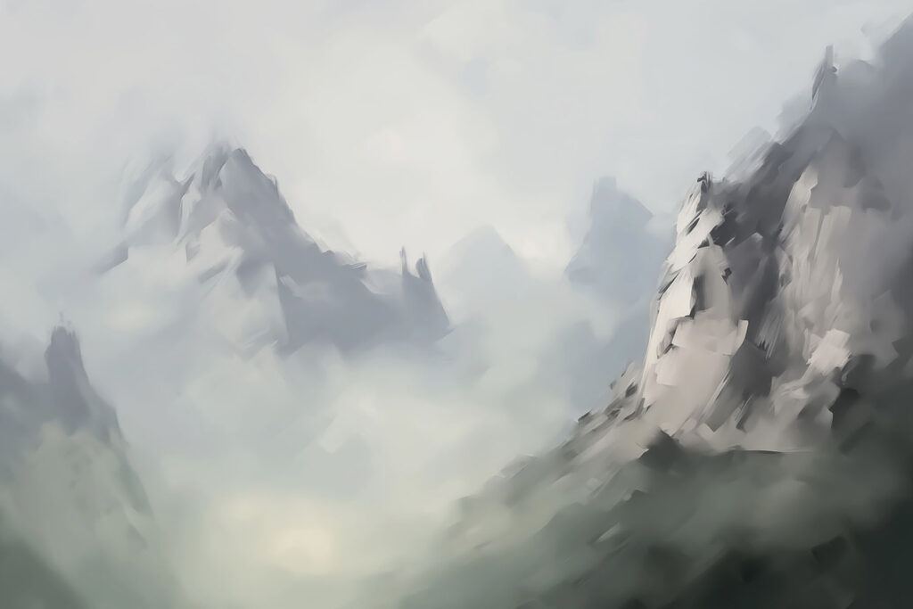 Mountain with clouds in the background Mountain with clouds in the background