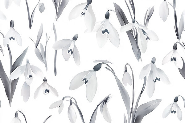 Fleurs blanches et feuilles grises Fleurs blanches et feuilles grises