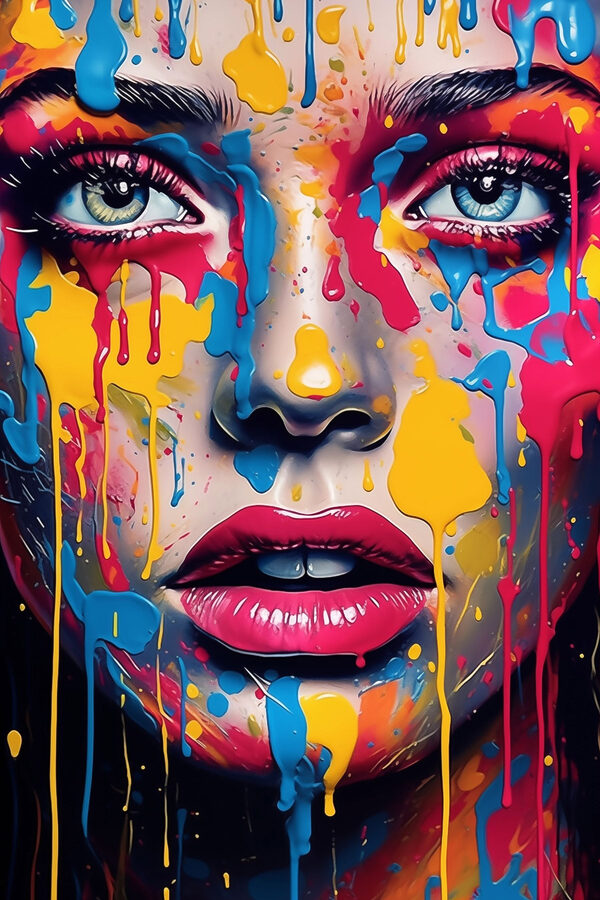 Femme avec de la peinture sur le visage Femme avec de la peinture sur le visage