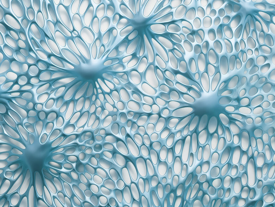 Formes organiques dans des tons bleus apaisants Formes organiques dans des tons bleus apaisants