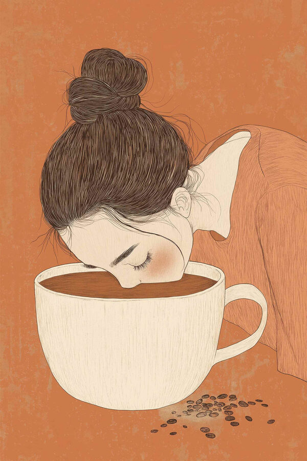 Femme buvant dans une tasse Femme buvant dans une tasse