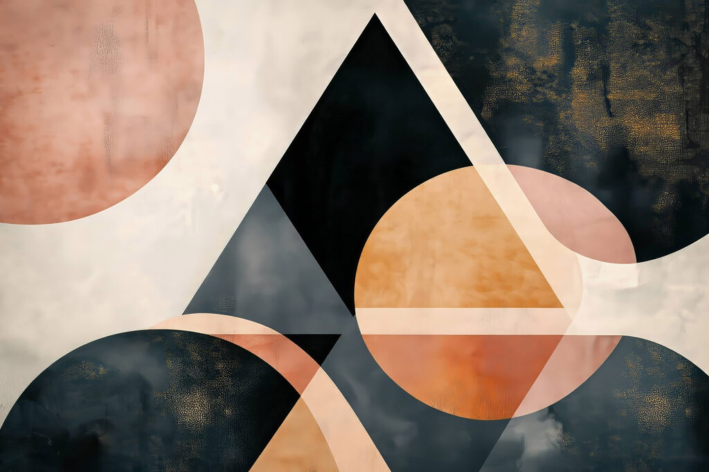 Black and orange geometric shapes