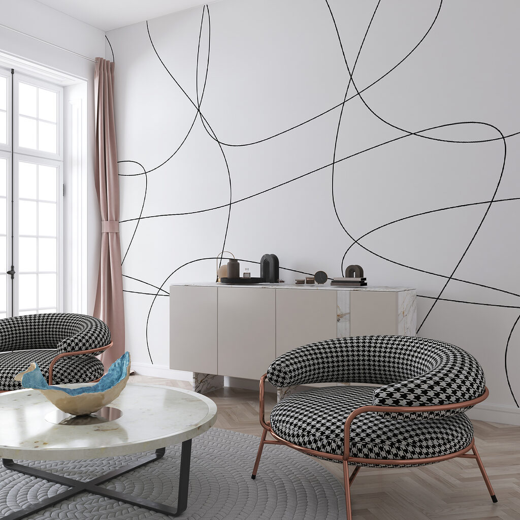 A black lines on a white background