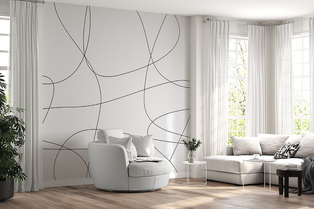 A black lines on a white background