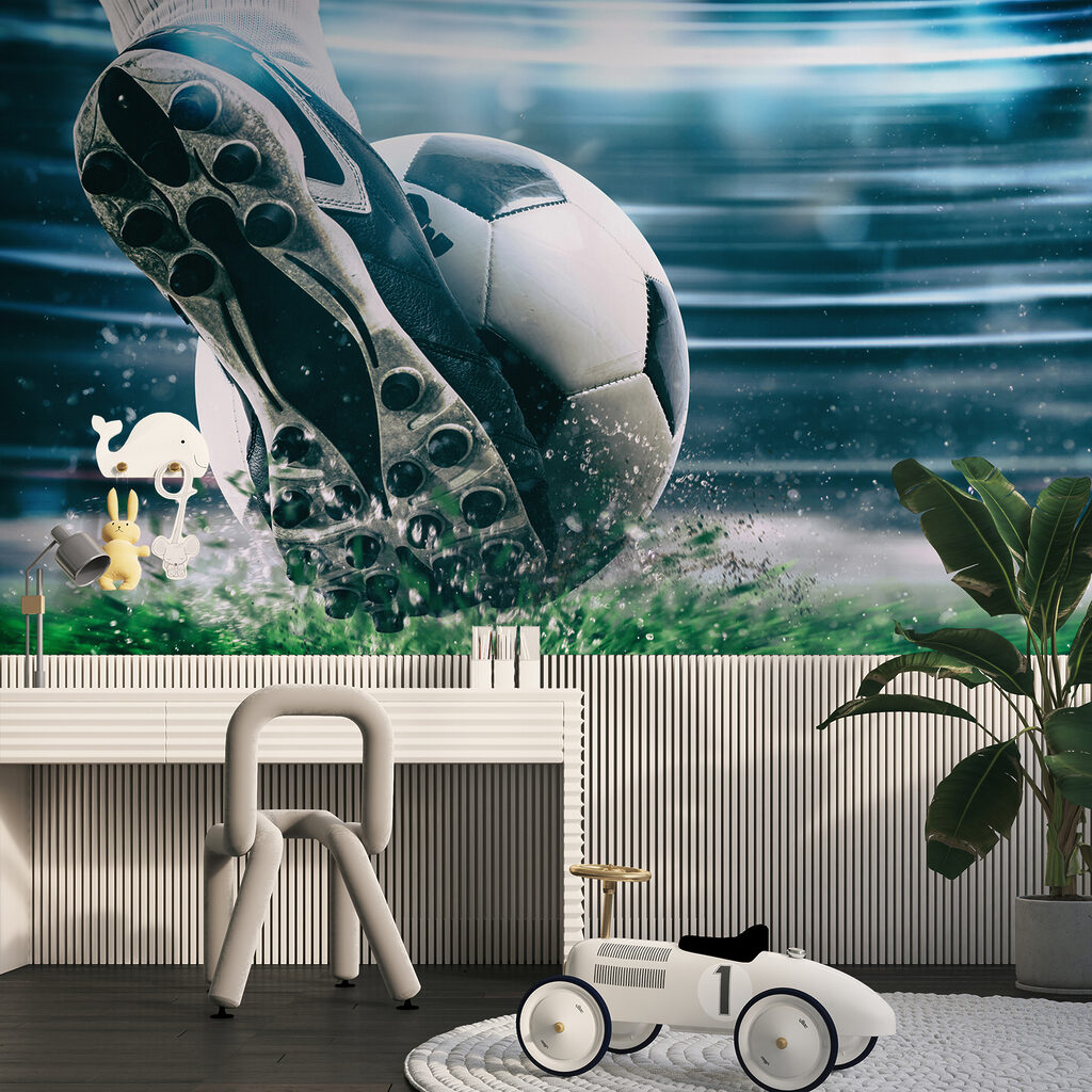 A football ball kicking a ball