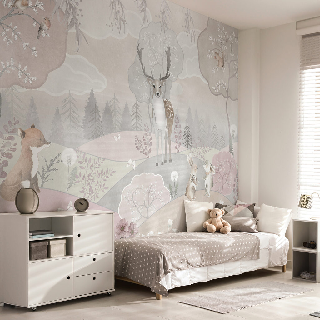A wallpaper with animals and trees A wallpaper with animals and trees